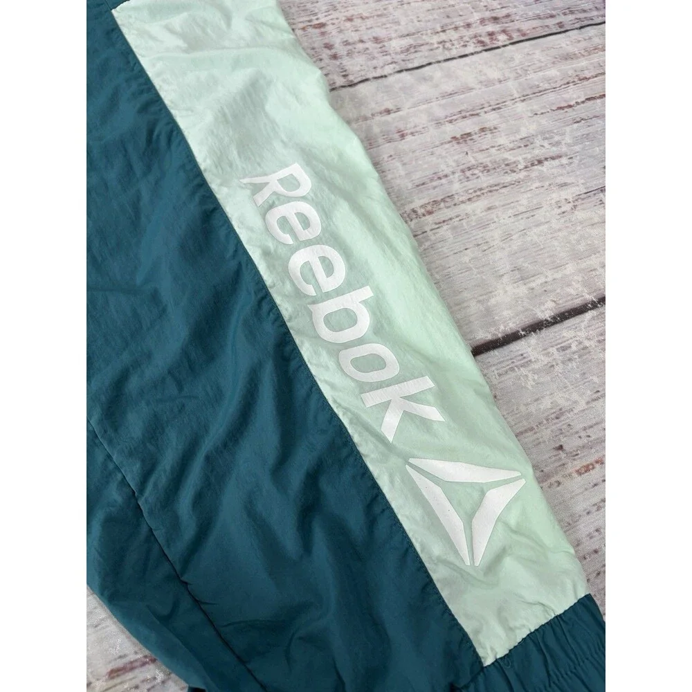Vintage Reebok Track Windbreaker & Pants Size 1X Teal Aqua Matching Set Y2K